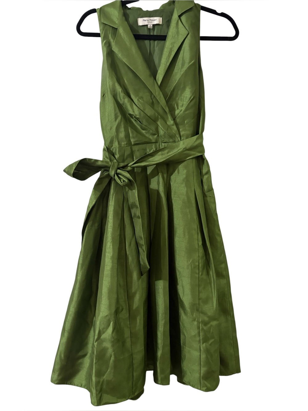 Vintage Rena Rowan tea length green dress